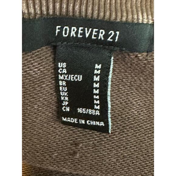 FOREVER 21 brown long sleeves side ties cropped sweatshirt size Medium - Picture 4 of 16